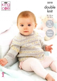Knitting Pattern - King Cole 5510 - Drifter for Baby DK - Cardigan and Sweater
